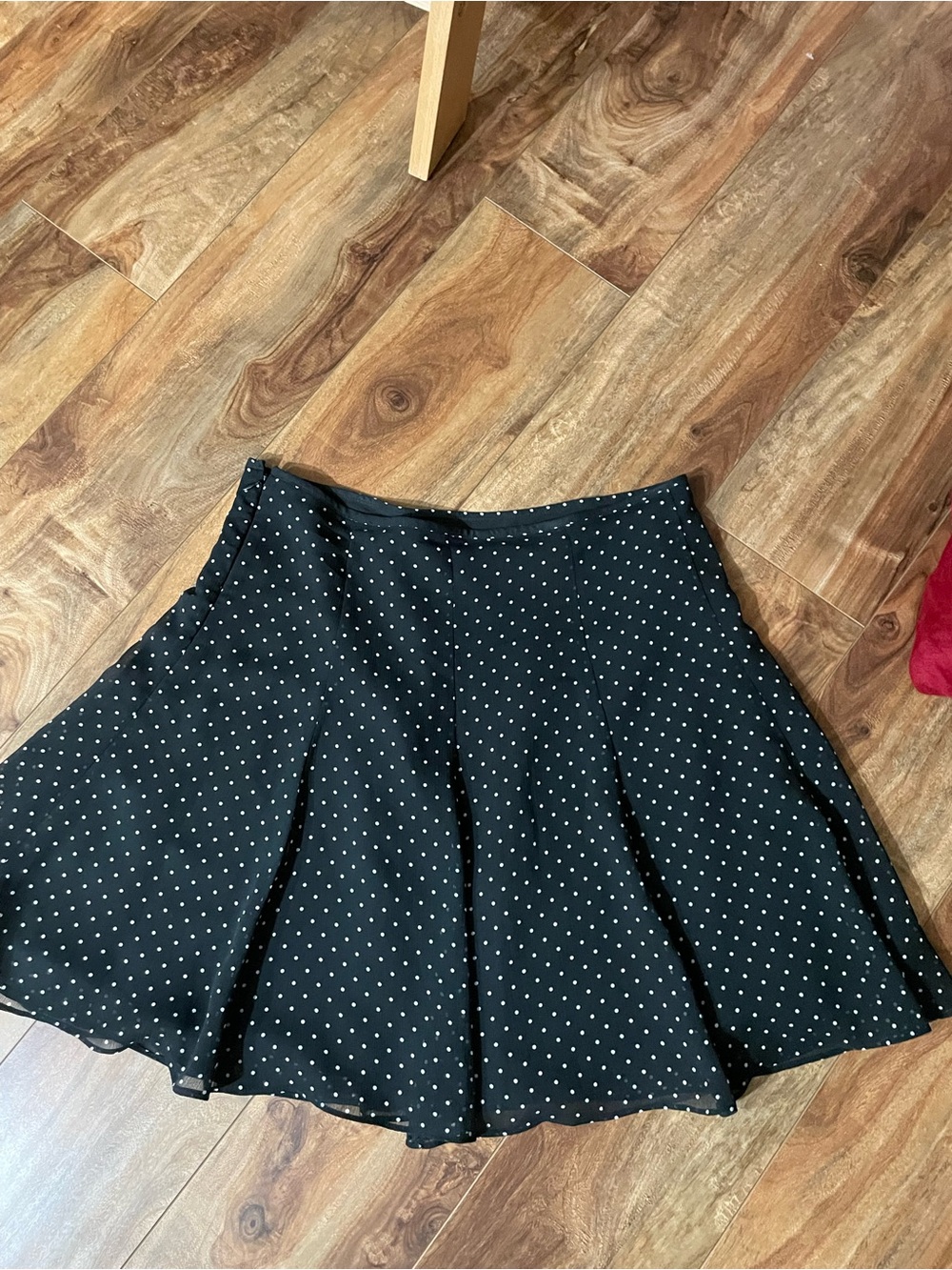 Black Polka Dot Flared Skirt - Women's